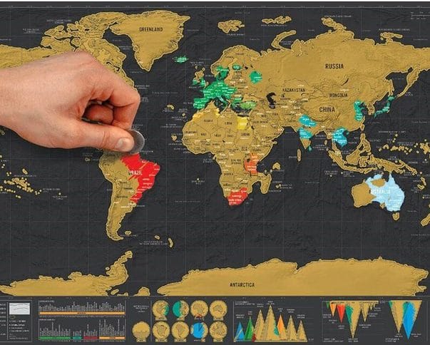 Карта мира со стирающимся скретч-слоем с Алиэкспресс