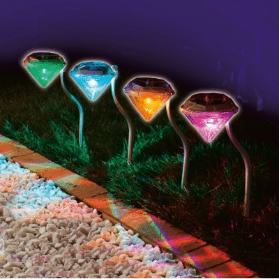 Уличные фонарики в виде алмазов с Алиэкспресс