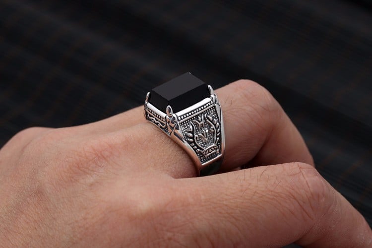 Обсидиановое кольцо купить на Алиэкспресс