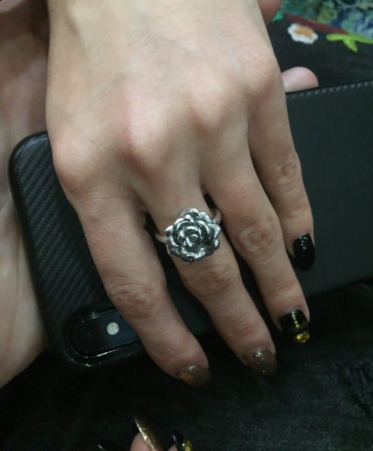 Серебряное кольцо с розой на Алиэкспресс