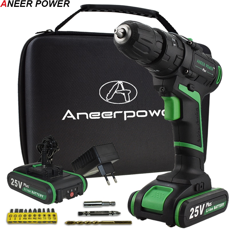 Аккумуляторная ударная дрель-шуруповерт ANEERPOWER 25 V купить на Алиэкспресс