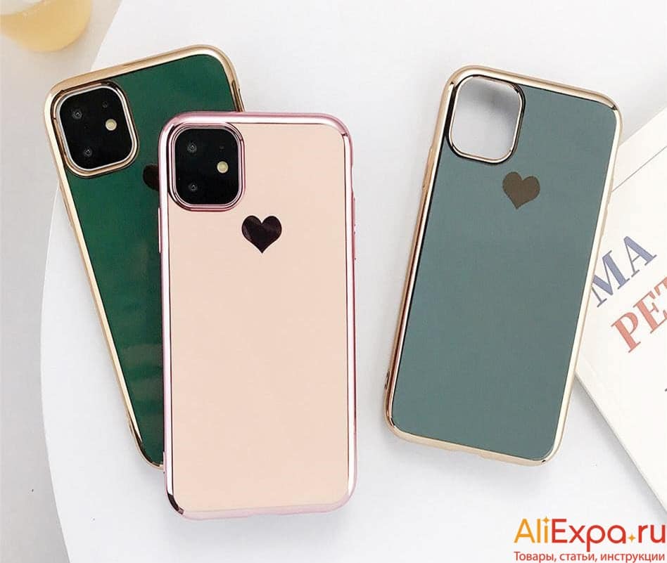 Чехол для iPhone с сердечком купить на Алиэкспресс